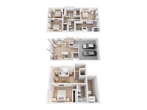 Floor plan for 4 beds, 3.5 baths, 2619 sqft